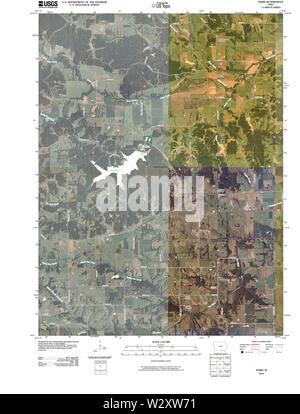USGS TOPO-Karten Iowa IA Paris 20100507 TM Wiederherstellung Stockfoto