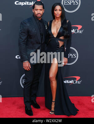 Los Angeles, Kalifornien, USA. 10. Juli 2019. Russell Wilson und Frau/Sängerin Ciara kommen an der 2019 ESPY Awards bei Microsoft Theatre L.A. statt Am 10. Juli 2019 in Los Angeles, Kalifornien, USA. (Foto von Xavier Collin/Image Press Agency) Quelle: Bild Presse Agentur/Alamy leben Nachrichten Stockfoto