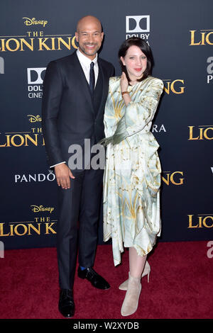 Keegan-Michael Schlüssel mit Frau Elisa Pugliese bei der Weltpremiere des Films "Der König der Löwen' an der Dolby Theater. Los Angeles, 09.07.2019 | Verwendung weltweit Stockfoto