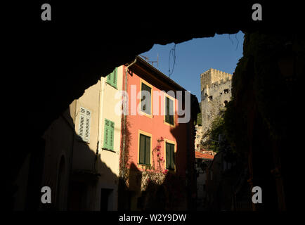 Mittelalterliches Dorf in Roquebrune-Cap-Martin, Provence-Alpes-Cote d'Azur, Frankreich. Cote d'Azur der Französischen Riviera. Stockfoto