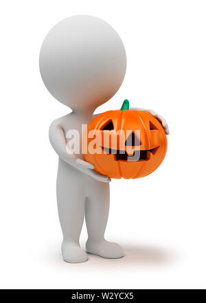 3d Kleine Leute - Konzept für Halloween. 3D-Bild. Isoliert weißer Hintergrund. Stockfoto