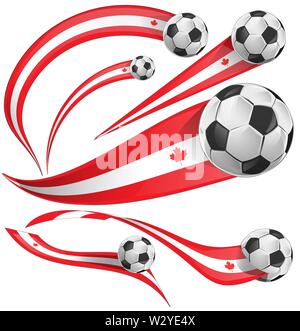 Kanada Fahne mit Fußball. Vektor Stock Vektor