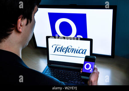 Logo O2 Telefonica Stockfoto