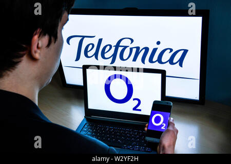 Logo O2 Telefonica Stockfoto