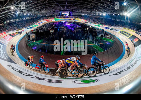 Sixdays Berlin 2019, 30 Runden Derny, 4. Tag, Sonntag 27.01.2019, Velodrom, Prenzlauer Berg, Berlin, Deutschland Stockfoto