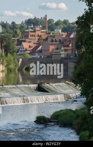 Hangman Brücke, Kochertal, Schwaebisch Hall, Hohenlohe, Heilbronn - Franken, Baden-Württemberg, Deutschland Stockfoto