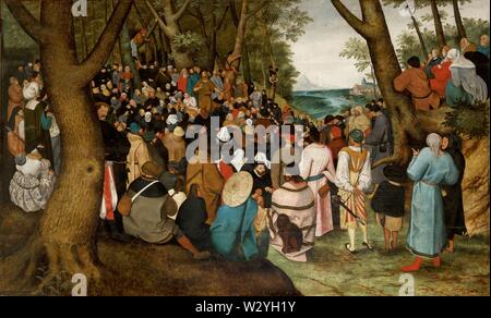 Die Predigt des hl. Johannes des Täufers (ca. 1604) Gemälde von Pieter Bruegel (Brueghel) die Jüngeren (II) - Sehr hohe Qualität und Auflösung Stockfoto