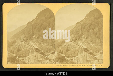 Mt Willard und Zug, P&ORR, Crawford Notch, NH, von Robert N Dennis Sammlung von stereoskopische Ansichten 3. Stockfoto