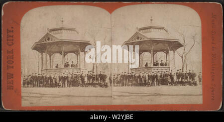 Musik in Washington Square, von Robert N Dennis Sammlung von stereoskopische Ansichten 4 Stand Stockfoto