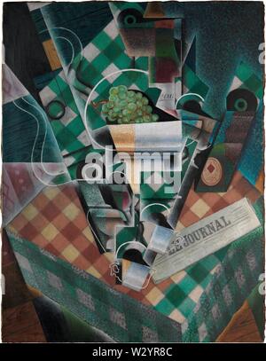 Stillleben mit karierten Tischtuch (Nature morte à la nappe à carreaux) (1915) Gemälde von Juan Gris - Sehr hohe Auflösung und Bildqualität Stockfoto