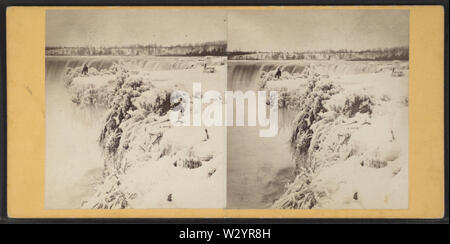 Niagara Falls, Table Rock, Winter, 1866, von Robert N Dennis Sammlung von stereoskopische Ansichten Stockfoto