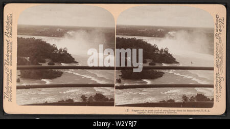 Niagara und es ist grand Wolke von steigenden Spray, aus dem fernen Turm, USA, von Underwood & Underwood 2 Stockfoto