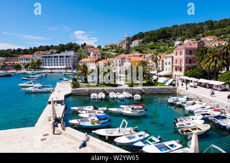 Mandrac, Hafen, Stadt Hvar, Insel Hvar, Dalmatien, Kroatien Stockfoto