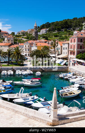 Mandrac, Hafen, Stadt Hvar, Insel Hvar, Dalmatien, Kroatien Stockfoto