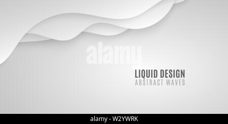 Geometrische Hintergrund aus den Wellen. Stilvolle Broschüre für Ihr Design. Weißes Papier wellen. Web Banner. Liquid Design. Vector Illustration. EPS 10. Stock Vektor