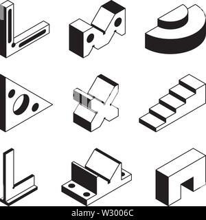 Lehrenblock. Standard Block. Kalibrierung blockieren. Vector Illustration Stock Vektor
