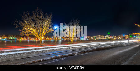 Lichter feiert den Winter Lights Festival, Reykjavik, Island Stockfoto