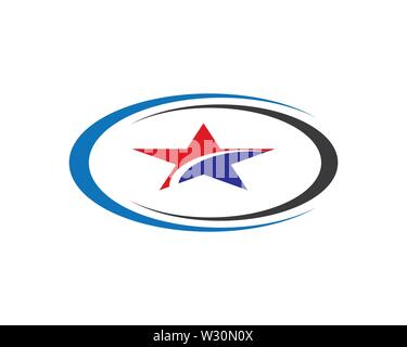 Kreis und Stern Symbol Vorlage vector Illustration Design Stockfoto