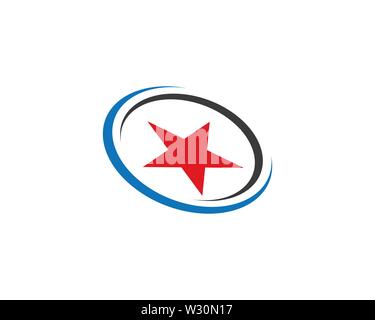 Kreis und Stern Symbol Vorlage vector Illustration Design Stockfoto