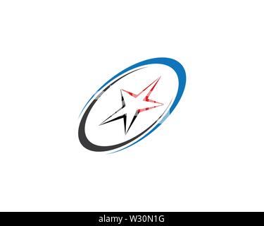 Kreis und Stern Symbol Vorlage vector Illustration Design Stockfoto