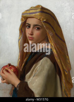 Mädchen mit einem Granatapfel (1875) Französische akademische Malerei von William-Adolphe Bouguereau - Sehr hohe Auflösung und Bildqualität Stockfoto