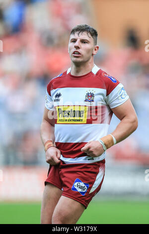 5. Juli 2019, DW Stadium, Wigan, England; Betfred Super League, Runden 21, Wigan Warriors vs Rumpf KR; George Williams (6) von Wigan Warriors während des Spiels Credit: Mark Cosgrove/News Bilder Stockfoto