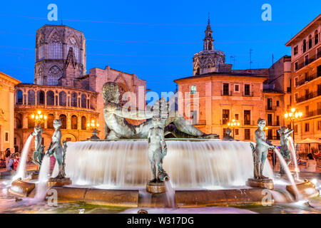 Plaza de la Virgen, Valencia, Comunidad Valenciana, Spanien Stockfoto