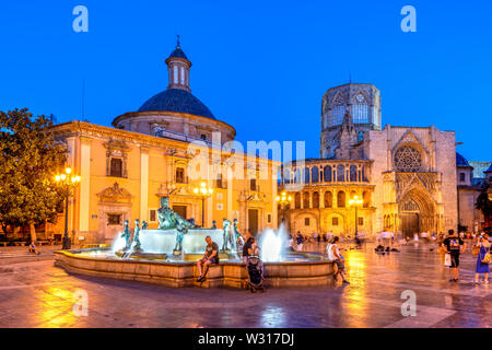 Plaza de la Virgen, Valencia, Comunidad Valenciana, Spanien Stockfoto