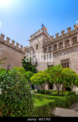 Llotja de la Seda oder Lonja de la Seda, Valencia, Comunidad Valenciana, Spanien Stockfoto