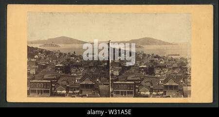 Panoramablick auf San Francisco, Nr. 1, von der Ecke von Sacramento und Taylor Sts genommen, von Robert N Dennis Sammlung von stereoskopische Ansichten Stockfoto