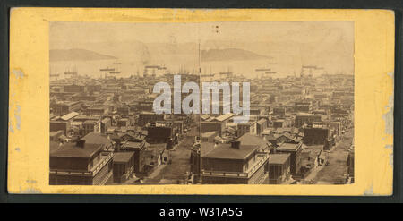 Panoramablick auf San Francisco, Nr. 5 aus der Ecke von Sacramento und Taylor Sts genommen, von Robert N Dennis Sammlung von stereoskopische Ansichten 3. Stockfoto