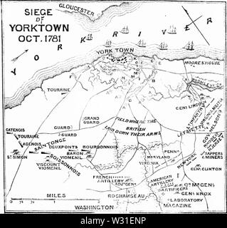 Plan der Schlacht von Yorktown 1875 Stockfoto