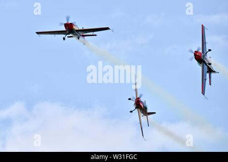 Royal Jordanian Falcons auf der europäischen Tour in Großbritannien an Shuttleworth militärische Airshow am 7. Juli 2019 Stockfoto