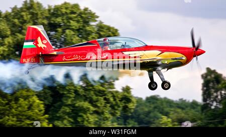 Royal Jordanian Falcons auf der europäischen Tour in Großbritannien an Shuttleworth militärische Airshow am 7. Juli 2019 Stockfoto