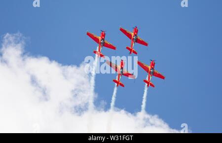 Royal Jordanian Falcons auf der europäischen Tour in Großbritannien an Shuttleworth militärische Airshow am 7. Juli 2019 Stockfoto