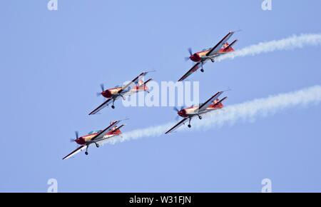 Royal Jordanian Falcons auf der europäischen Tour in Großbritannien an Shuttleworth militärische Airshow am 7. Juli 2019 Stockfoto