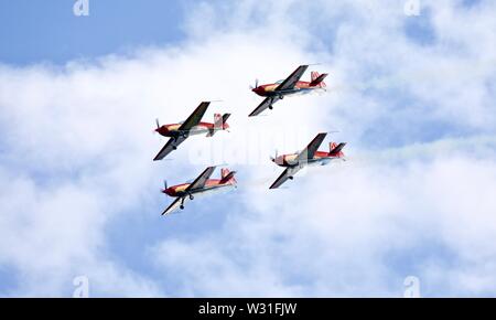 Royal Jordanian Falcons auf der europäischen Tour in Großbritannien an Shuttleworth militärische Airshow am 7. Juli 2019 Stockfoto