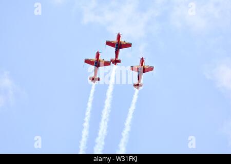 Royal Jordanian Falcons auf der europäischen Tour in Großbritannien an Shuttleworth militärische Airshow am 7. Juli 2019 Stockfoto