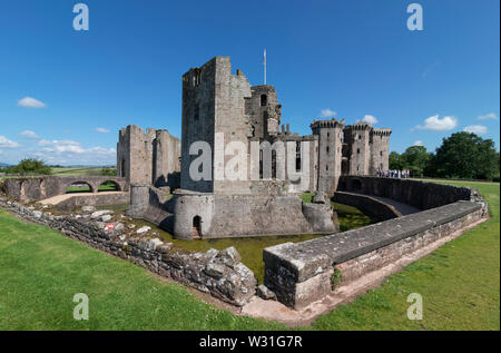 Raglan schloss, Monmouthshire, Wales, Großbritannien Stockfoto