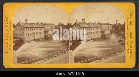 Potter Hill Mühle und Dam, von Robert N Dennis Sammlung von stereoskopische Ansichten Stockfoto