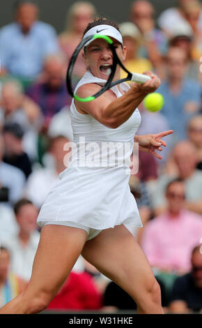 Wimbledon, London, UK. 11. Juli 2019. Simona Halep, Rumänien, 2019 Credit: Allstar Bildarchiv/Alamy leben Nachrichten Stockfoto