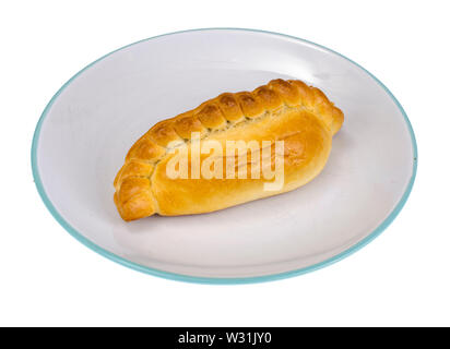 Traditionelle litauische Backen kibinai mit Lamm und Zwiebeln Stockfoto