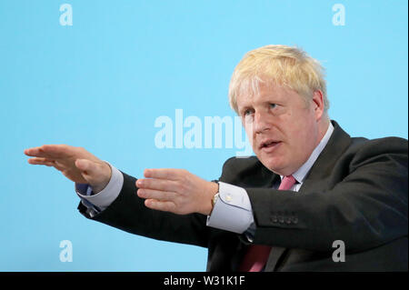 Die Führung der konservativen Partei Kandidat Boris Johnson während einer Tory Führung hustings in Maidstone, Kent. Stockfoto