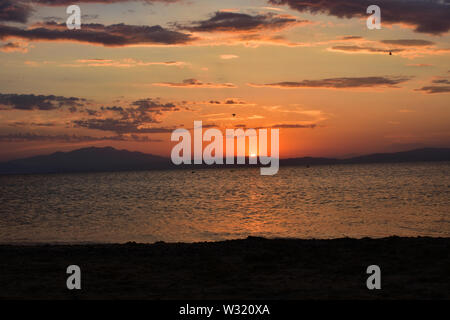 Sonnenuntergang am Meer Stockfoto