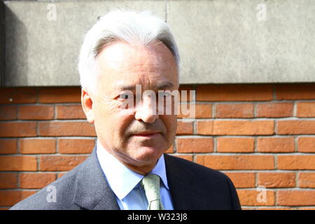 Alan Duncan MP dargestellt in Westminster, London, Großbritannien, am 11. Juli 2019. Sir Alan James Carter Duncan Britische Konservative Partei Mitglied des Parlaments für Rutland und Melton. Auswärtige Amt. Europa und Amerika. Stockfoto