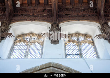 Engel Dach von St Wendreda's Church, März. Stockfoto