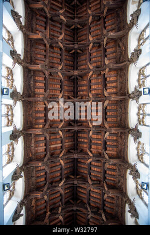 Engel Dach von St Wendreda's Church, März. Stockfoto