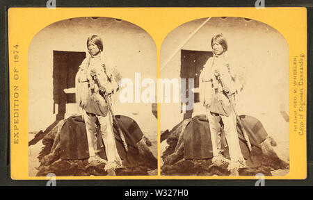 Shee-Zah-nan-tan, Jicarilla Apache in charakteristischen Kostüm mutig, Northern New Mexico, die von O'Sullivan, Timothy H, 1840-1882 Stockfoto