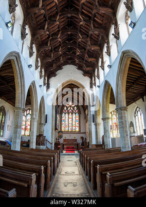 Innenraum von St. Wendreda's Church, März. Stockfoto