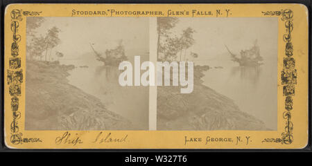 Ship Island, Lake George, NY, von Stoddard, Seneca Ray, 1844-1917, 1844-1917 2. Stockfoto